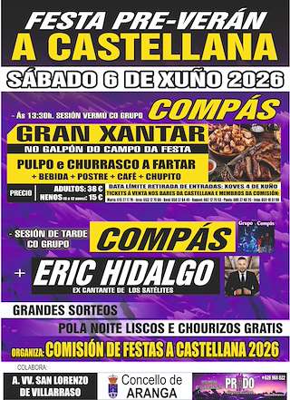 Fechas, información, programa, cartel, imágenes, mapa y ubicación de Festa Pre-Verán de A Castellana  (2026)  en  Aranga