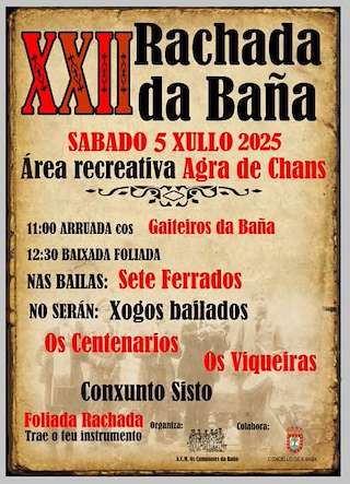 Fechas, información, programa, cartel, imágenes, mapa y ubicación de XXII Festa Rachada de San Vicenzo   en  A Baña