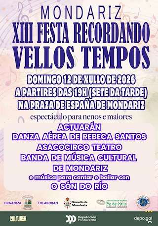 Fechas, información, programa, cartel, imágenes, mapa y ubicación de XIII Festa Recordando Vellos Tempos (2026)  en  Mondariz