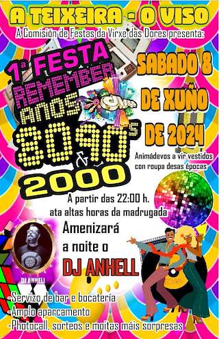 Fechas, información, programa, cartel, imágenes, mapa y ubicación de I Festa Remember anos 80, 90 e 00 de O Viso  en  Redondela