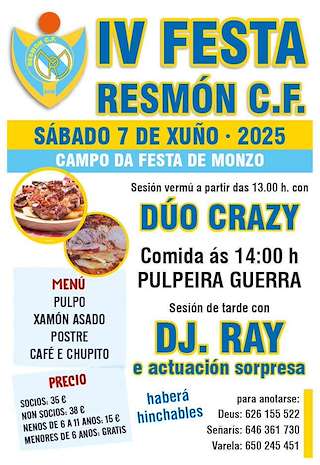 Fechas, información, programa, cartel, imágenes, mapa y ubicación de IV Festa Resmon C.F.  en  Ordes