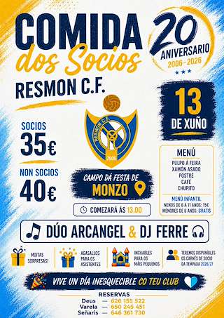 Fechas, información, programa, cartel, imágenes, mapa y ubicación de V Festa Resmon C.F. (2026)  en  Trazo