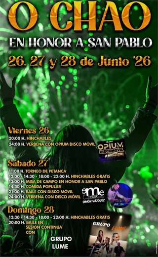 Fechas, información, programa, cartel, imágenes, mapa y ubicación de Festa Romería de O Chao (2026) en O Barco de Valdeorras