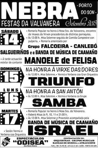 Festas da Valvanera de Nebra en Porto do Son