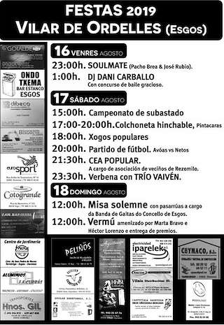 Festas de Vilar de Ordelles en Esgos