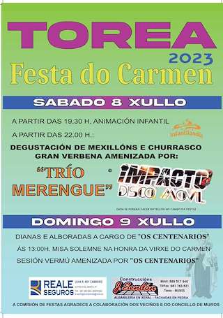 Festas do Carme de Torea (2026) en Muros