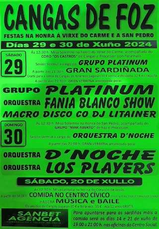 Festas do Carme e San Pedro de Cangas en Foz