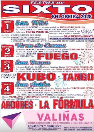 Festas do Sixto - San Félix, Virxe do Carme, San Roque e San Antón (2026) en Vilagarcía de Arousa