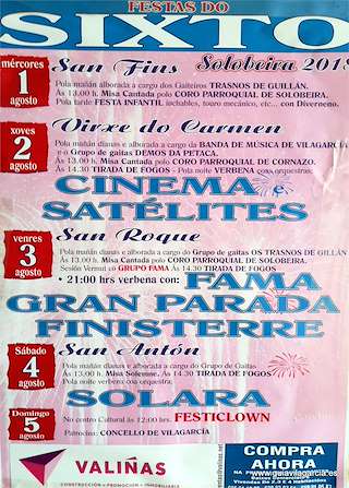 Festas do Sixto - San Félix, Virxe do Carme, San Roque e San Antón (2026) en Vilagarcía de Arousa