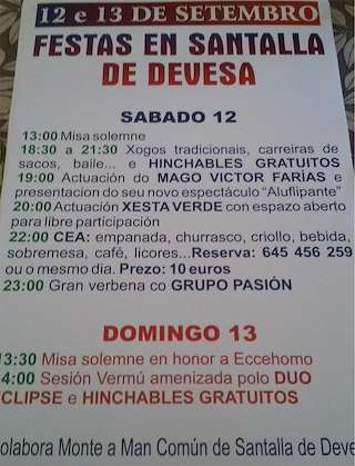 Festas en Santalla de Devesa (2026) en Friol