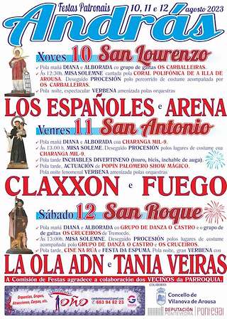 Festas Patronais de András (2026) en Vilanova de Arousa
