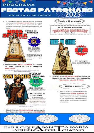 Festas Patronais de Portonovo (2026) en Sanxenxo