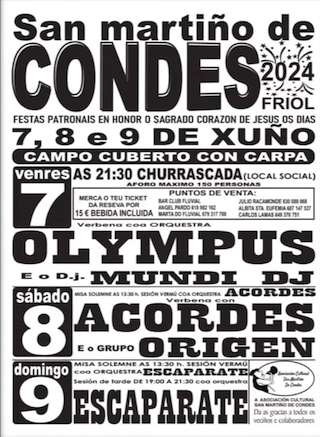 Festas Patronais de San Martiño de Condes (2026) en Friol