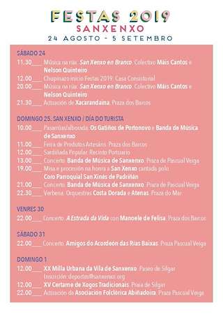 Festas Sanxenxo - Santa Rosalía, O Carme e San Xenxo