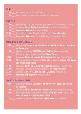 Festas Sanxenxo - Santa Rosalía, O Carme e San Xenxo