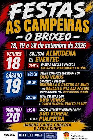 Fechas, información, programa, cartel, imágenes, mapa y ubicación de Festas As Campeiras de O Brixeo (2026)  en  As Pontes de García Rodríguez