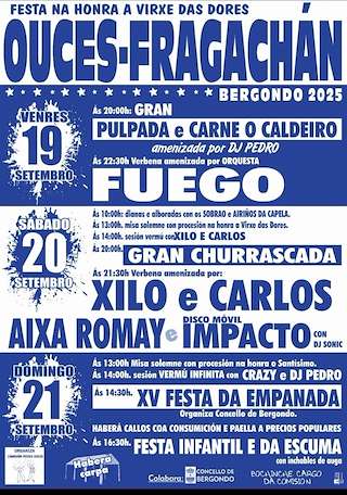 Fechas, información, programa, cartel, imágenes, mapa y ubicación de Festas da Fragachán - Festa da Empanada  en  Bergondo