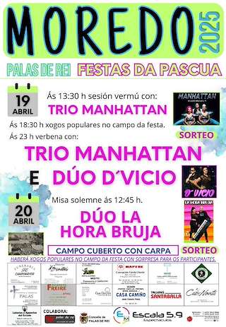 Fechas, información, programa, cartel, imágenes, mapa y ubicación de Festas da Pascua de Moredo  en  Palas de Rei