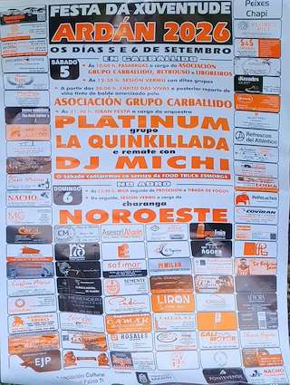 Fechas, información, programa, cartel, imágenes, mapa y ubicación de Festas da Xuventude de Ardán (2026) en Marín