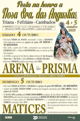 Fechas, información, programa, cartel, imágenes, mapa y ubicación de Festas das Angustias de Fefiñáns (2025)  en  Cambados