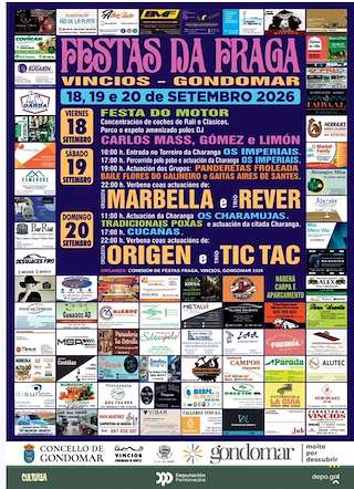Fechas, información, programa, cartel, imágenes, mapa y ubicación de Festas de A Fraga de Vincios (2026)  en  Gondomar