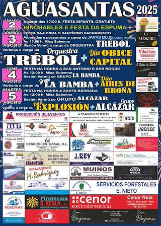 Fechas, información, programa, cartel, imágenes, mapa y ubicación de Festas de Aguasantas  en  Rois