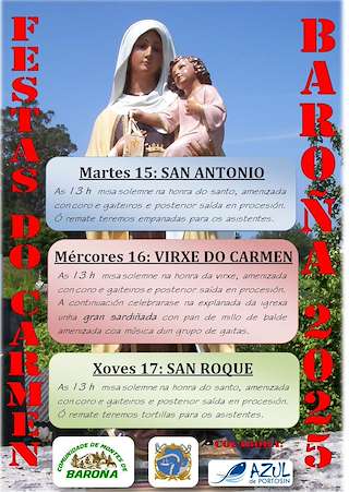 Fechas, información, programa, cartel, imágenes, mapa y ubicación de Festas de Baroña  en  Porto do Son