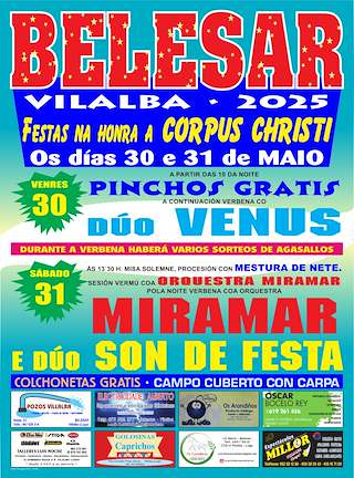 Fechas, información, programa, cartel, imágenes, mapa y ubicación de Festas de Belesar  en  Baiona