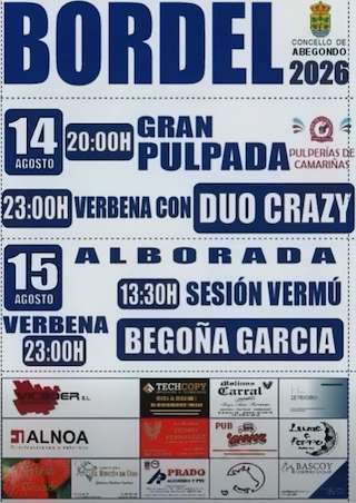 Fechas, información, programa, cartel, imágenes, mapa y ubicación de Festas de Bordel (2026)  en  Abegondo