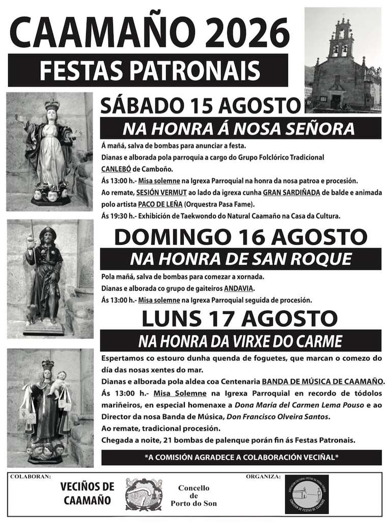 Festas de Caamaño (2026) en O Porto do Son