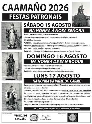 Fechas, información, programa, cartel, imágenes, mapa y ubicación de Festas de Caamaño (2026)  en  O Porto do Son