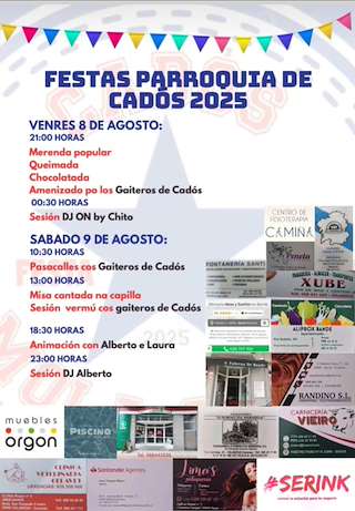 Fechas, información, programa, cartel, imágenes, mapa y ubicación de Festas de Cadós  en  Bande