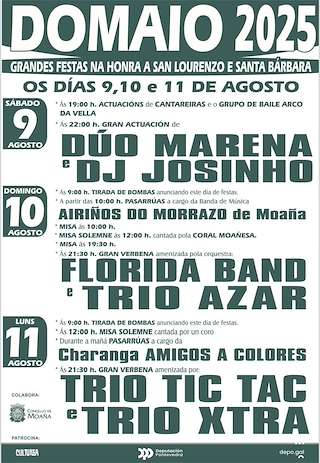 Fechas, información, programa, cartel, imágenes, mapa y ubicación de Festas de Domaio  en  Moaña