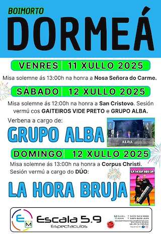 Fechas, información, programa, cartel, imágenes, mapa y ubicación de Festas de Dormeá  en  Boimorto