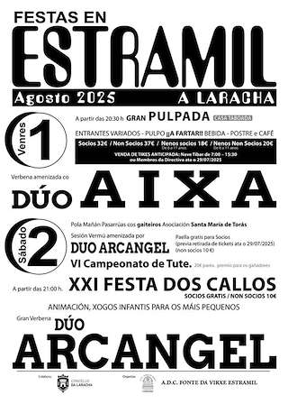 Fechas, información, programa, cartel, imágenes, mapa y ubicación de Festas de Estramil - XXI Festa dos Callos   en  A Laracha