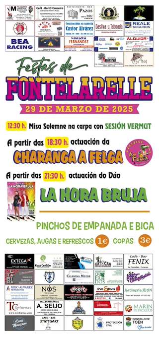 Fechas, información, programa, cartel, imágenes, mapa y ubicación de Festas de Fontelarelle   en  Toén