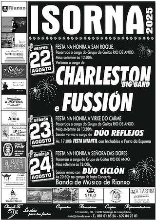 Fechas, información, programa, cartel, imágenes, mapa y ubicación de Festas de Isorna  en  Rianxo