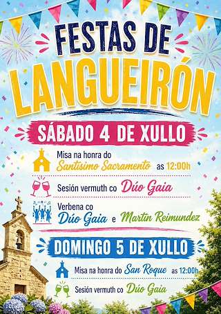 Fechas, información, programa, cartel, imágenes, mapa y ubicación de Festas de Langueirón (2026)  en  Ponteceso