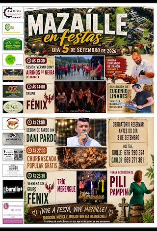 Fechas, información, programa, cartel, imágenes, mapa y ubicación de Festas de Mazaílle (2026) en Baralla