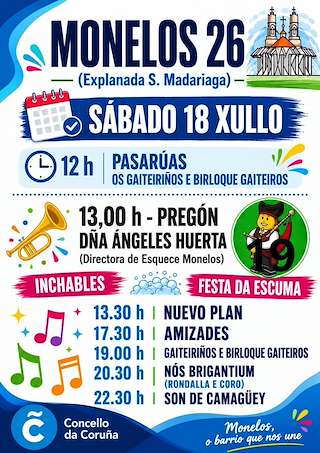Fechas, información, programa, cartel, imágenes, mapa y ubicación de Festas de Monelos (2026)  en  A Coruña