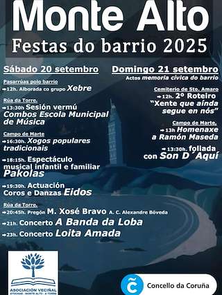 Fechas, información, programa, cartel, imágenes, mapa y ubicación de Festas de Monte Alto  en  A Coruña