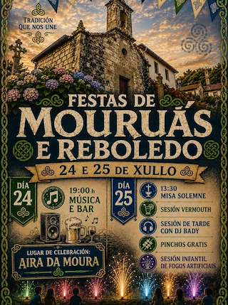 Fechas, información, programa, cartel, imágenes, mapa y ubicación de Festas de Mouruás e Reboledo (2026)  en  San Xoán de Río