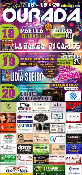 Fechas, información, programa, cartel, imágenes, mapa y ubicación de Festas de Ourada (2026) en Ponteceso