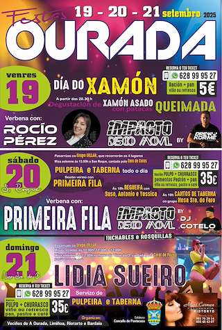 Fechas, información, programa, cartel, imágenes, mapa y ubicación de Festas de Ourada  en  Ponteceso
