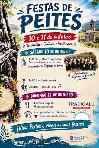 Fechas, información, programa, cartel, imágenes, mapa y ubicación de Festas de Peites (2026)  en  Ribas de Sil