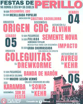 Fechas, información, programa, cartel, imágenes, mapa y ubicación de Festas de Perillo (2026) en Oleiros