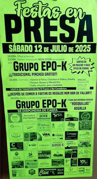 Fechas, información, programa, cartel, imágenes, mapa y ubicación de Festas de Presa   en  Salceda de Caselas