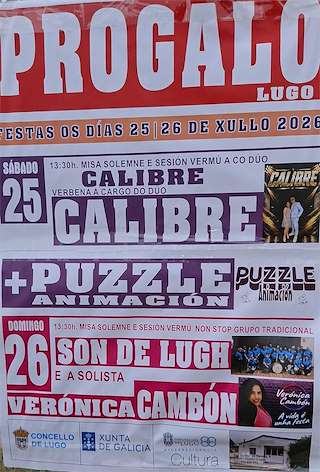Fechas, información, programa, cartel, imágenes, mapa y ubicación de Festas de Progalo (2026)  en  Lugo
