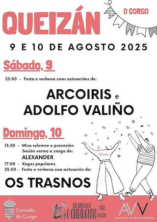 Fechas, información, programa, cartel, imágenes, mapa y ubicación de Festas de Queizán  en  O Corgo