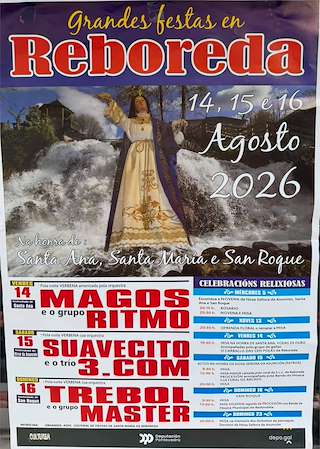 Fechas, información, programa, cartel, imágenes, mapa y ubicación de Festas de Reboreda (2026)  en  Redondela